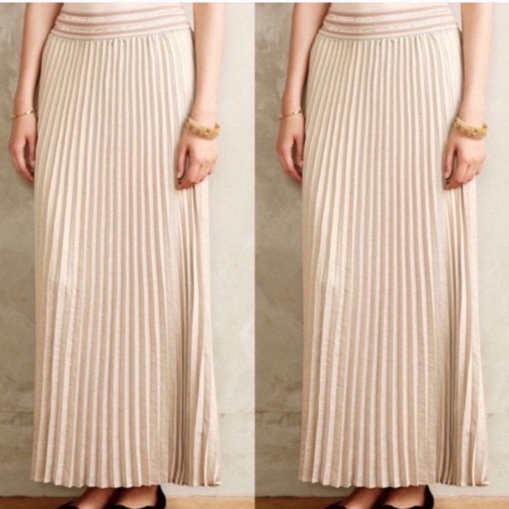 Anthropologie HD in Paris Pleated Mica Lamé maxi